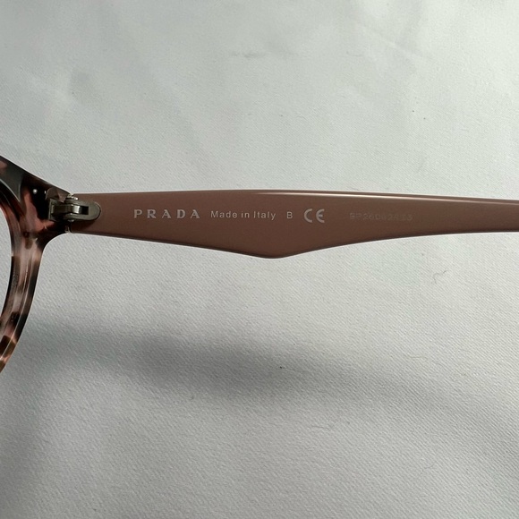 Prada Round Pale Pink & Brown Tortoise Eyeglasses - Frames only - Picture 7 of 7